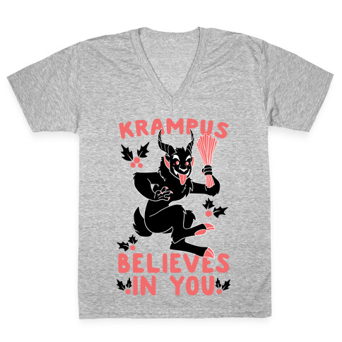 Krampus Believes in You V-Neck Tee Shirt