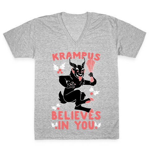 Krampus Believes in You V-Neck Tee Shirt
