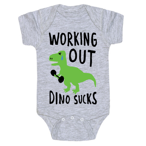 Working Out Dino Sucks Dinosaur Baby One-Piece