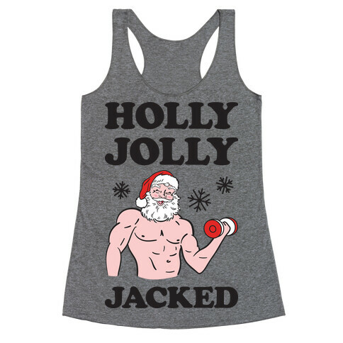 Holly Jolly Jacked Santa Racerback Tank Top