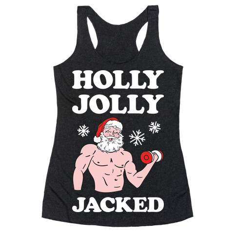 Holly Jolly Jacked Santa Racerback Tank Top