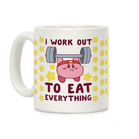 I Work Out to Eat Everything (Kirby) Coffee Mug