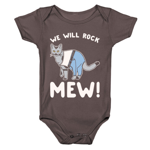 We Will Rock Mew Parody White Print Baby One-Piece