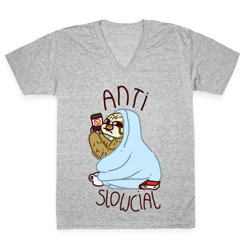 Anti Slowcial V-Neck Tee Shirt