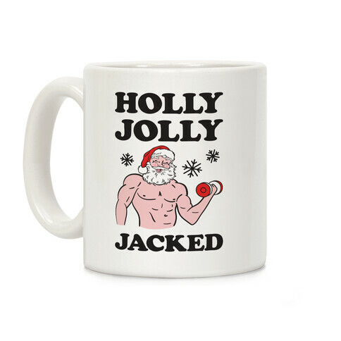 Holly Jolly Jacked Santa Coffee Mug