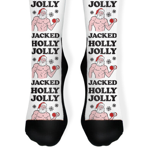 Holly Jolly Jacked Santa Sock