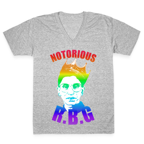 Rainbow Notorious R.B.G. V-Neck Tee Shirt