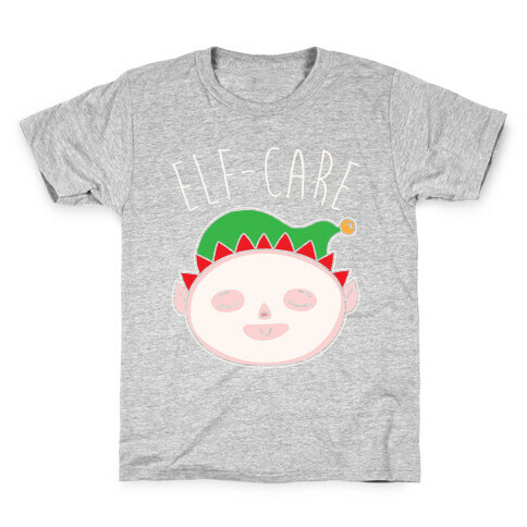 Elf-Care Elf Self-Care Christmas Parody White Print Kids T-Shirt
