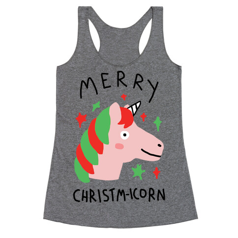 Merry Christm-icorn Racerback Tank Top