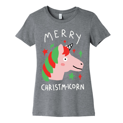 Merry Christm-icorn Womens T-Shirt