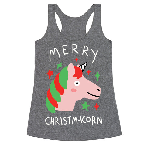 Merry Christm-icorn Racerback Tank Top