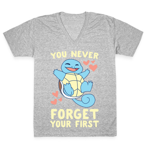 You Never Forget Your First - Squirtle V-Neck Tee Shirt