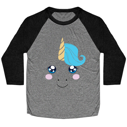 Unicorn Face Baseball Tee