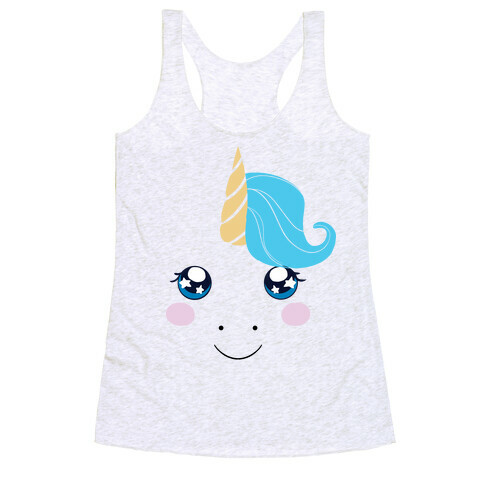 Unicorn Face Racerback Tank Top