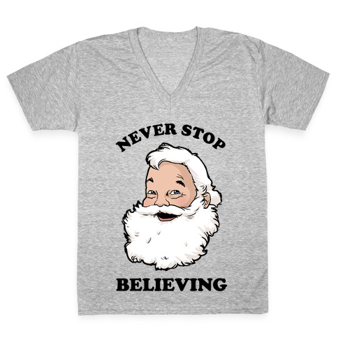 Never Stop Believing V-Neck Tee Shirt