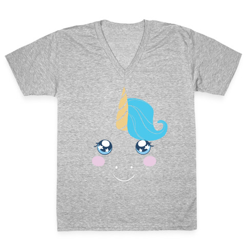 Unicorn Face V-Neck Tee Shirt