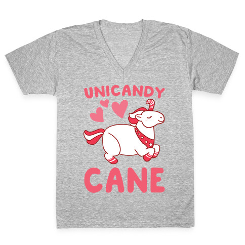 Uni-Candy Cane  V-Neck Tee Shirt