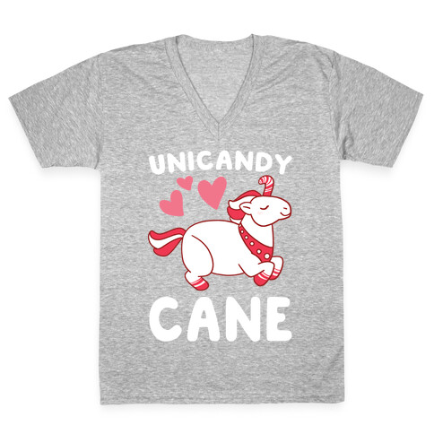 Uni-Candy Cane  V-Neck Tee Shirt