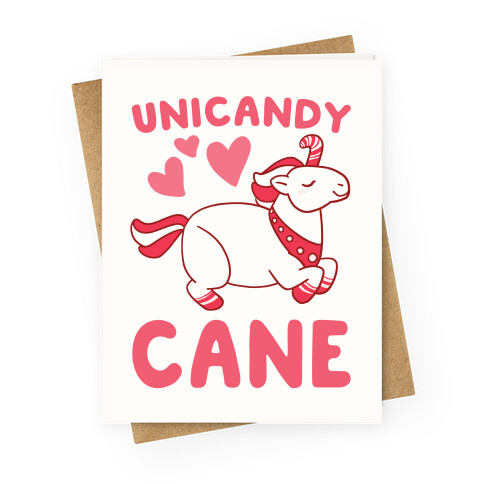 Uni-Candy Cane  Greeting Card