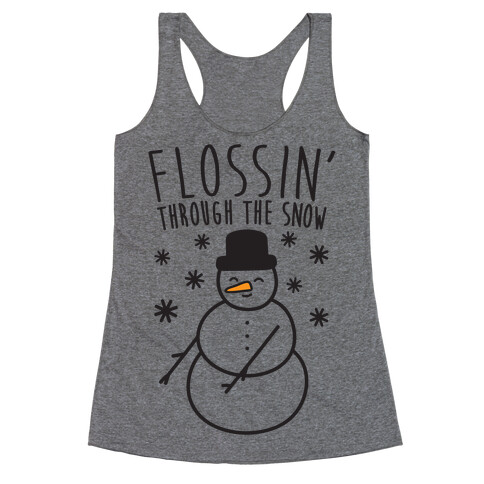 Flossin' Through The Snow Racerback Tank Top