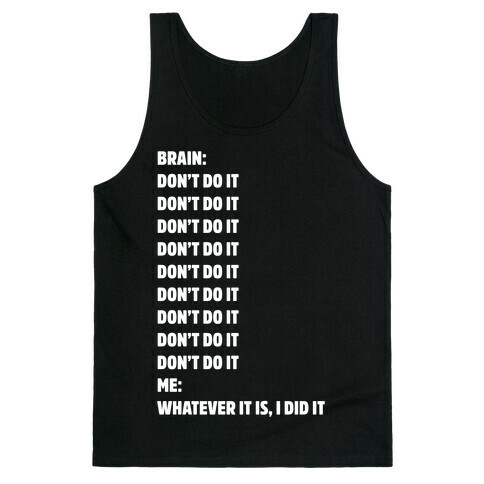 Don't Do It Meme White Print Tank Top