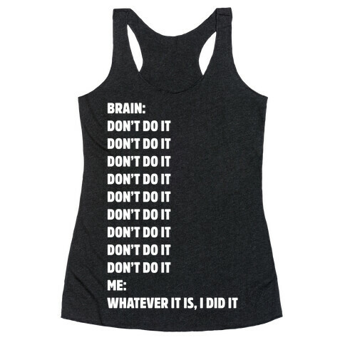 Don't Do It Meme White Print Racerback Tank Top