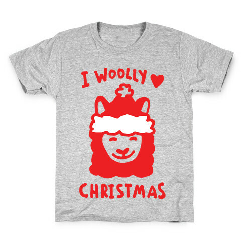 I Woolly Love Christmas Llama Kids T-Shirt