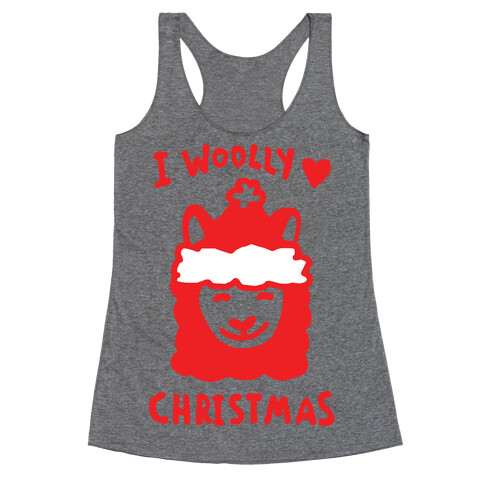 I Woolly Love Christmas Llama Racerback Tank Top