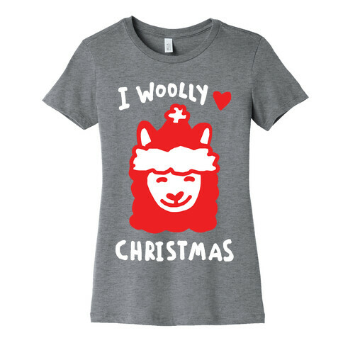 I Woolly Love Christmas Llama Womens T-Shirt