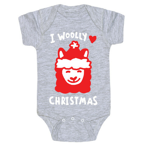 I Woolly Love Christmas Llama Baby One-Piece