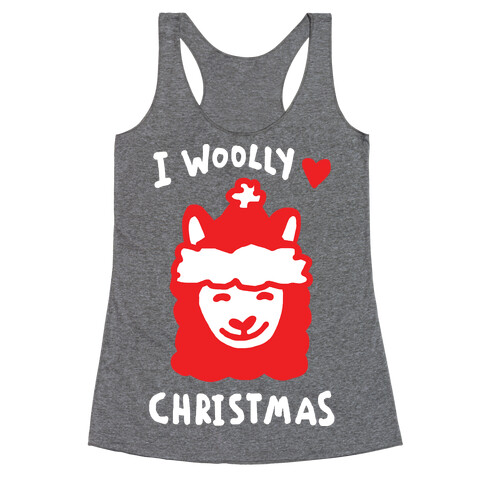 I Woolly Love Christmas Llama Racerback Tank Top