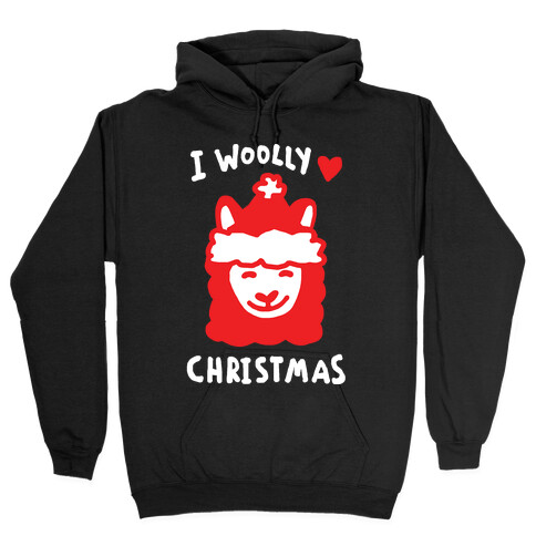 I Woolly Love Christmas Llama Hooded Sweatshirt