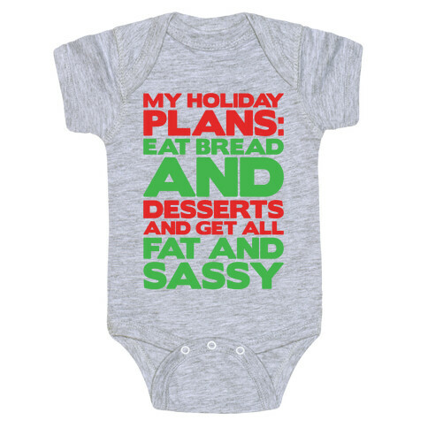 Holiday Plans Eat Bread and Desserts White Print Baby One-Piece