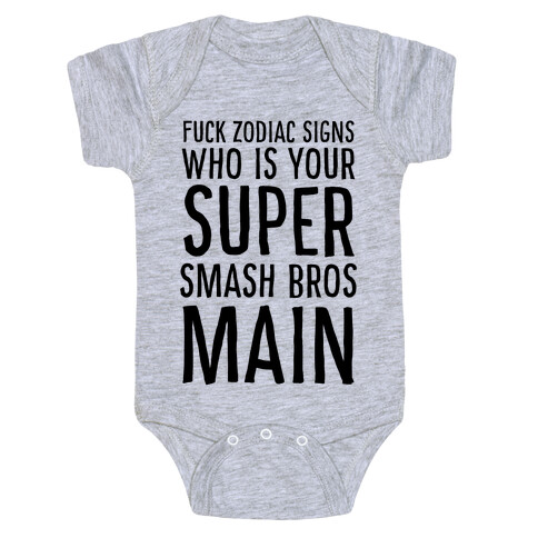 F--k Zodiac Signs, Who is Your Super Smash Bros Main Baby One-Piece