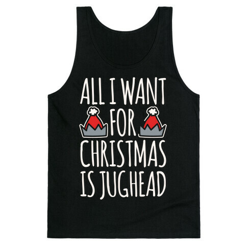 All I Want For Christmas Is Jughead Parody White Print Tank Top
