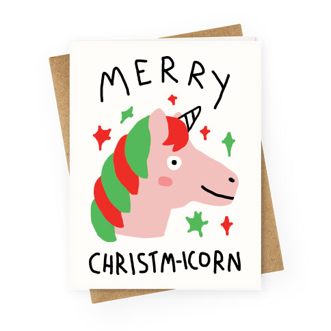 Merry Christm-icorn Greeting Card