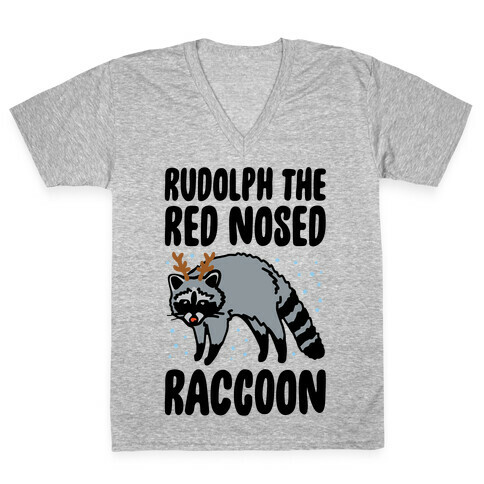 Rudolph The Red Nosed Raccoon Parody V-Neck Tee Shirt