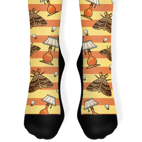 Moth & Lamp Pattern Sock