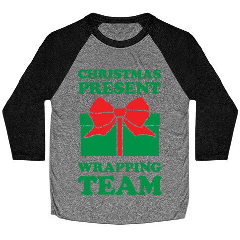 Christmas Present Wrapping Team Baseball Tee