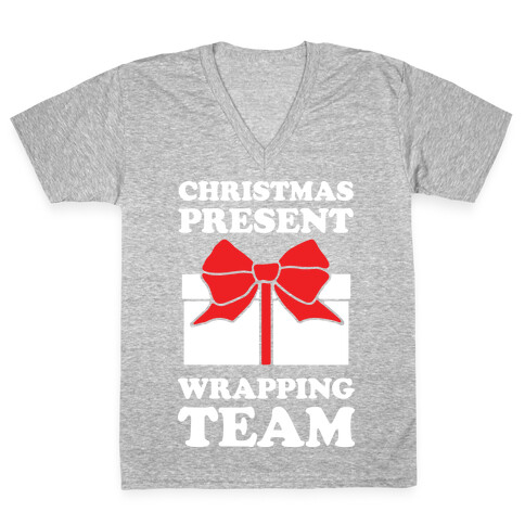 Christmas Present Wrapping Team V-Neck Tee Shirt