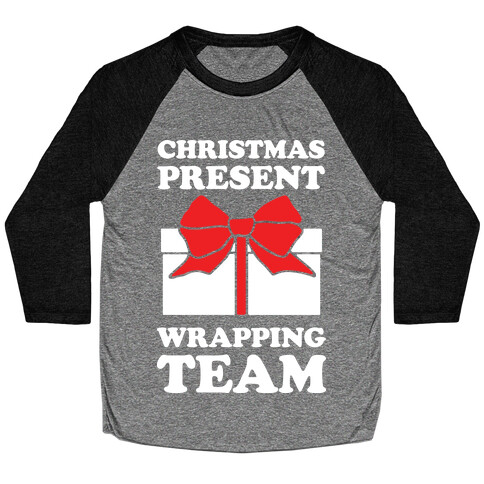 Christmas Present Wrapping Team Baseball Tee