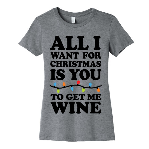 All I Want For Christmas Is You To Get Me Wine Womens T-Shirt