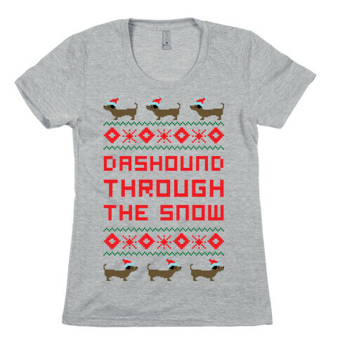Dashound Through the Snow Womens T-Shirt