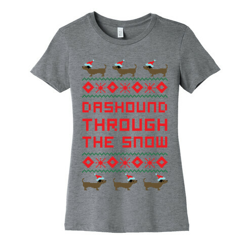 Dashound Through the Snow Womens T-Shirt