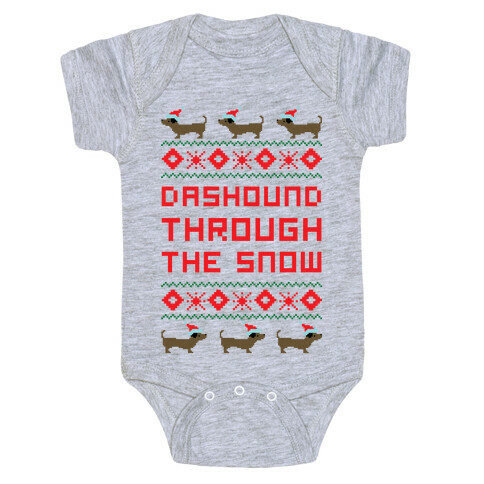 Dashound Through the Snow Baby One-Piece