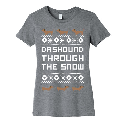Dashound Through the Snow Womens T-Shirt
