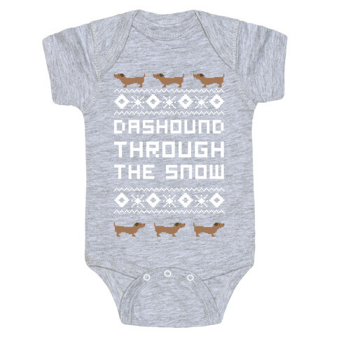 Dashound Through the Snow Baby One-Piece