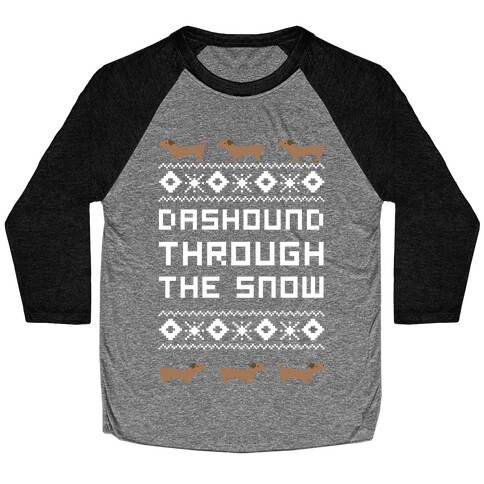 Dashound Through the Snow Baseball Tee