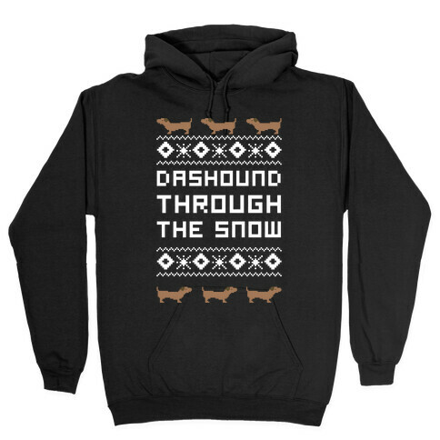 Dashound Through the Snow Hooded Sweatshirt