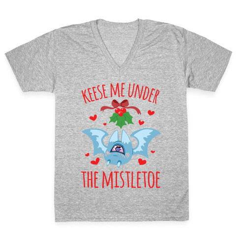 Keese Me Under The Mistletoe V-Neck Tee Shirt